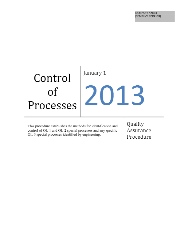 Control of Processes