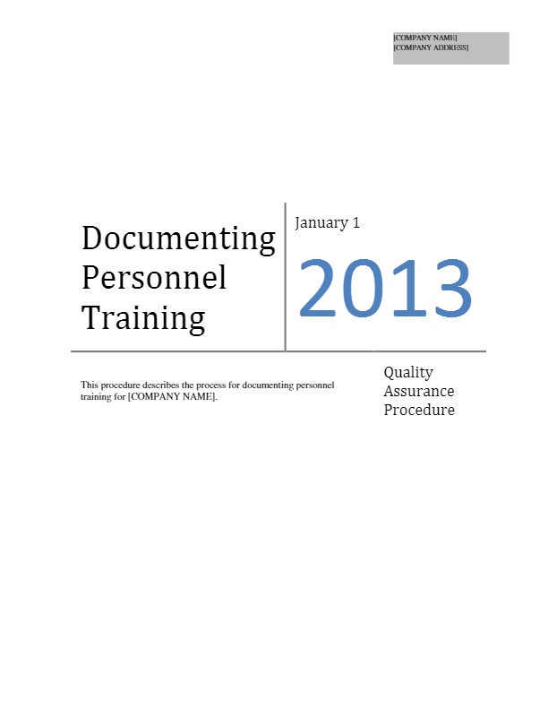 Documenting Personnel Training
