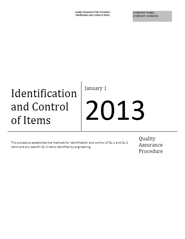 Identification and Control of Items