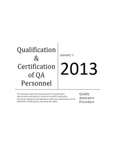 Qualification and Certification of QA Personnel Insite Ed Qualification and Certification of QA Personnel Insite Ed
