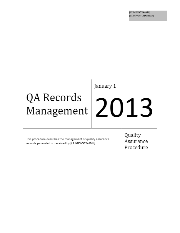Quality Assurance Records Management
